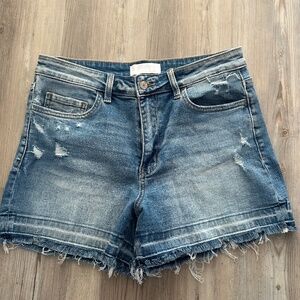 Vervet Blue Denim Distressed Shorts Size Large
